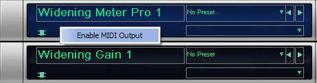 Step 05 - Enable MIDI output for the Widening Meter Pro - it is now setup to send Mid gain information as MIDI CC